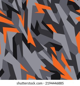 Camouflage geometric seamless pattern. Abstract modern endless military texture for fabric and fashion textile print. Vector background.