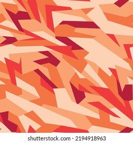 Camouflage geometric seamless pattern. Abstract modern endless military texture for fabric and fashion textile print. Vector background.