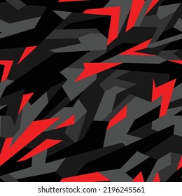 Camouflage geometric seamless pattern. Abstract modern endless military texture for fabric and fashion textile print. Vector background.