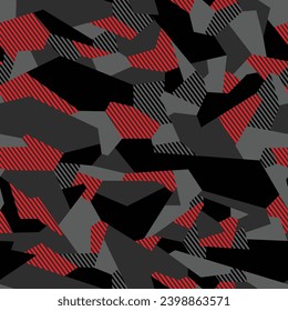Camouflage geometric seamless pattern. Abstract modern endless military texture for fabric and fashion textile print. Vector background.