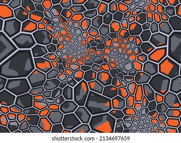 Camouflage geometric seamless pattern hexagonal texture. Abstract military camo polygonal scales endless ornament for army and hunting print. Vector background.