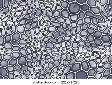 Textura hexagonal de patrones geométricos sin soldadura de camuflaje. Resumen de escalas poligonales de camo militar interminables ornamentos para tela e impresión de moda. Fondo vectorial.