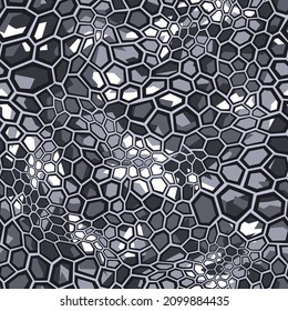 Camouflage geometric seamless pattern texture. Abstract military camo hexagonal scales endless print for army and hunting. Vector background.