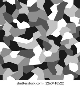 Camouflage geometric texture seamless pattern. Abstract modern military and hunting camo endless ornament background. Vector illustration.