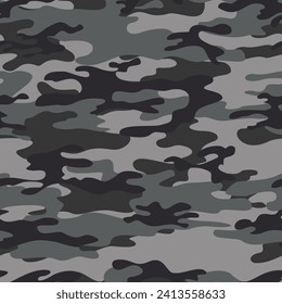 Camouflage gray background, vector seamless modern pattern, urban fashion print