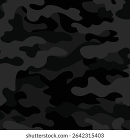 
Ilustración vectorial inconsútil del fondo oscuro gris del camuflaje para imprimir la ropa, papel, tela