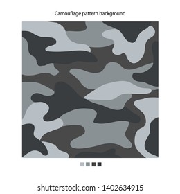 Camouflage gray pattern background. Forest coloring. Vector illustration