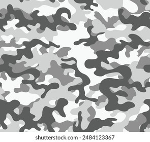 camouflage gray pattern, repeat texture, army print on textiles