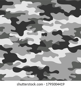 
Diseño de plantilla de impresión en segundo plano del ejército del patrón gris de camuflaje