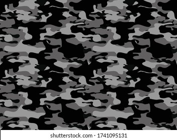 
Camouflage gray seamless pattern. Hunting, fishing. Print on fabric on paper. Vector