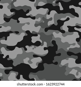 
Camouflage gray seamless pattern. Modern design. Military background.