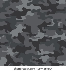 Camouflage gray seamless pattern.Modern camo from gray spots. print on fabric on textiles. Vector illustration