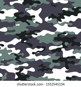 
Camouflage gray seamless vector pattern. Army texture. Modern style.