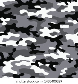 
camouflage gray seamless vector print pattern. military texture.