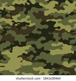 Camouflage is green. Abstract military camo. Seamless pattern. Print.
For hunting and fishing. Modern print Vector