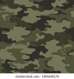 Camouflage green khaki seamless pattern.Texture Vector