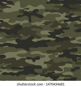 
camouflage green seamless military print vector pattern