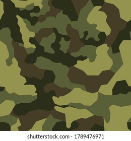 
Camouflage Green Seamless Pattern Military Background Army Ornament Modern Fabric Print Template Vector