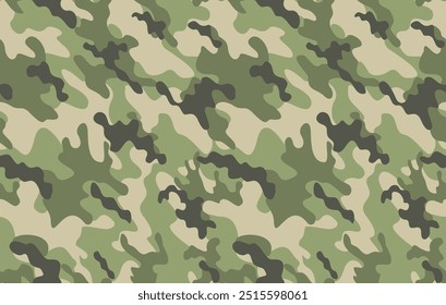 
Patrón de Vector verde de camuflaje, fondo elegante sin costuras, diseño ligero