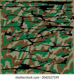 Camouflage of green-brown tones with branches. Texture for hunters ' clothing. Military camouflage. Youth coloring.