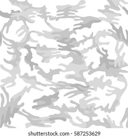 Camouflage grey seamless spots pattern background, vector illustration