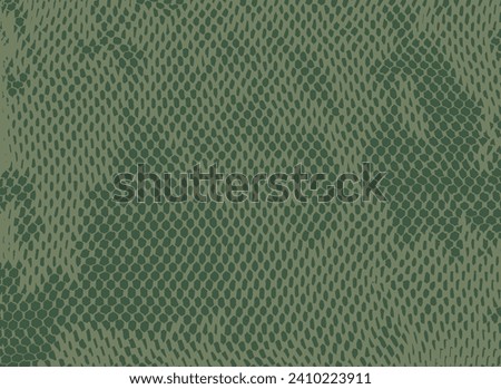 Camouflage grunge mesh hexagon pattern. Green camo, Cells in the honeycomb. Holes mosaic organic structure. Vector background