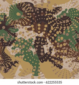 Camouflage and halftone pattern background seamless, mask clothing print. Repeatable camo vector. Dazzle paint masking abstract illustration