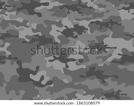 Camouflage horizontal gray seamless pattern. military pattern. Print. Vector