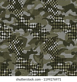 camouflage and  Hounds Tooth Pattern