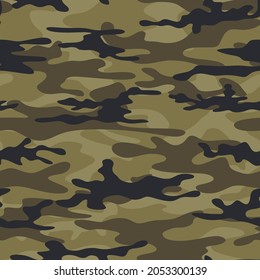 Cacería de camuflaje, bosque. Patrón. Vector.