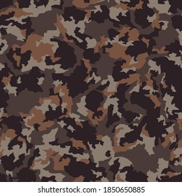 La textura de la caza de camuflaje es perfecta. Resumen: ornamento militar moderno de camo interminable para tela y estampado de moda. Ilustración vectorial.