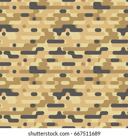 Camouflage irregular rounded lines seamless pattern. Modern fashion fabric texture background. Color blue tone.