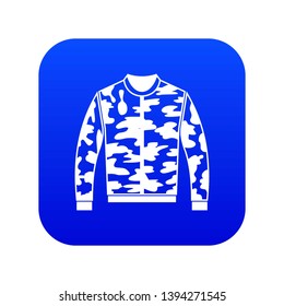 Camouflage jacket icon digital blue for any design isolated on white vector illustration