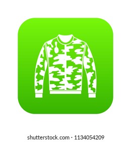 Camouflage jacket icon digital green for any design isolated on white vector illustration