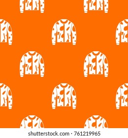 Camouflage jacket pattern repeat seamless in orange color for any design. Vector geometric illustration