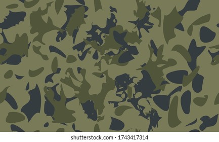 
Camouflage, khaki military. Grunge style in green shades. Seamless texture. Illustration for wallpaper, textile, packaging, fabric.
