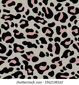 Camouflage leopard vector seamless pattern gray background stylish print