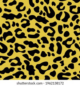 Camouflage leopard vector seamless pattern yellow background stylish print