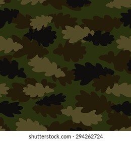 Camouflage is made of oak leaves, seamless vector