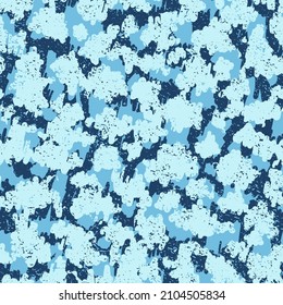 Camouflage Man Green Seamless Camo Graphic Art. Black Seamless Soldier Graphic Wallpaper. Blue Repeated Monochrome Vector Design. Blue Camouflage Seamless Pattern.