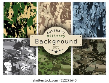 Camouflage military background set. Vector illustration, EPS10