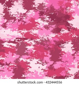Camouflage military background - vector illustration. Abstract pattern pink.
