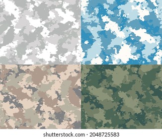 Camouflage military backgrounds.Grunge camouflage pattern set.