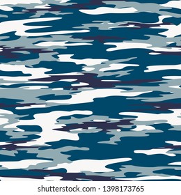 
camouflage military blue seamless vector background for clothing and wallpaper