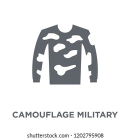 Camouflage military clothing icon. Camouflage military clothing design concept from Army collection. Simple element vector illustration on white background.