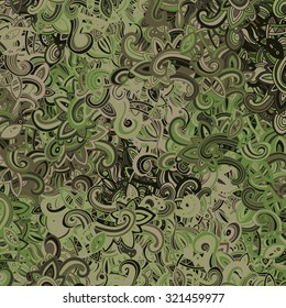 Camouflage military curly pattern background. Vector illustration, 
