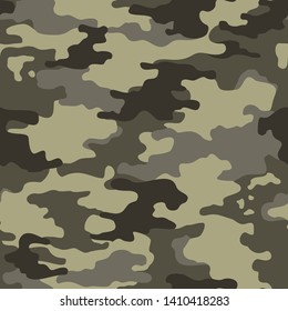 
Camouflage military desert seamless pattern for clothes. Hunting fishing uniform. The print on fabric for paper. Textile. Vector