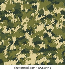 Camouflage military fashion green beige vector seamless pattern