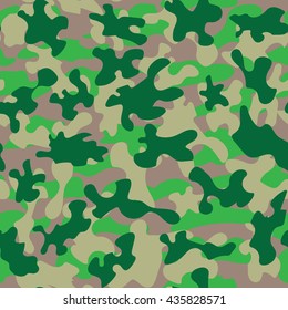 Camouflage military fashion green beige vector seamless pattern