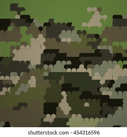 Camouflage military halftone pattern background. Vector illustration, EPS
